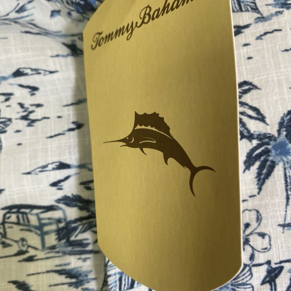 Tommy Bahama Hawaiian Shirt All Over Print Tropical Beach Men's Large NWT $120 - Picture 4 of 12